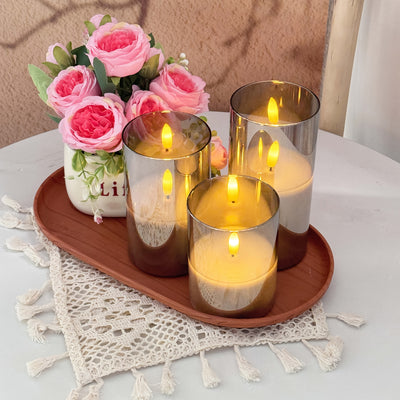 3-teiliges Set flammenlose Kerzen mit Fernbedienung und Timerfunktion