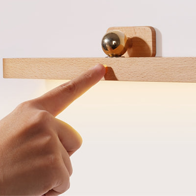 Moderne LED-Wandleuchte aus Holz mit Touch & USB-Akku