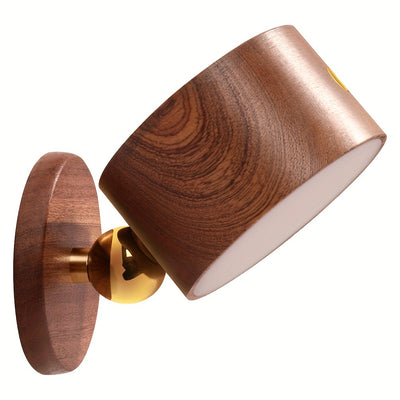 LED-Wandleuchte aus Holz 360° drehbar