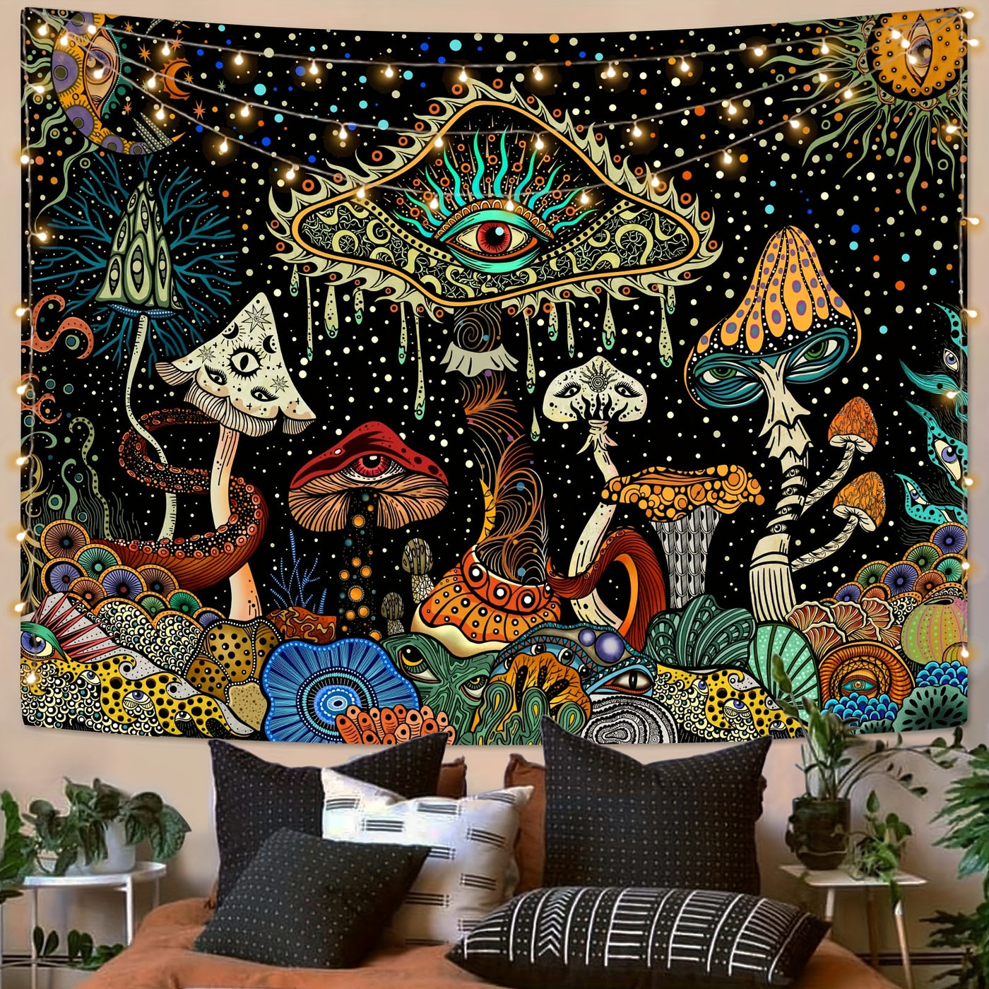 Wandteppich Hippie | Boho Blumenmuste