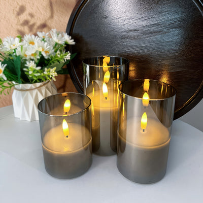 3-teiliges Set flammenlose Kerzen mit Fernbedienung und Timerfunktion