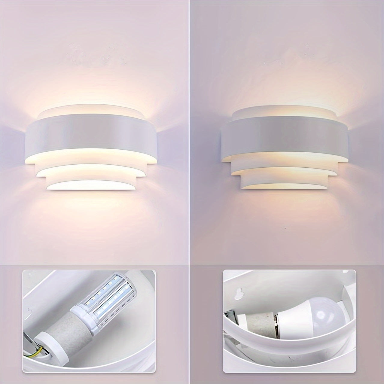 Moderne LED-Wandleuchte Halbmond – Weiß lackiert