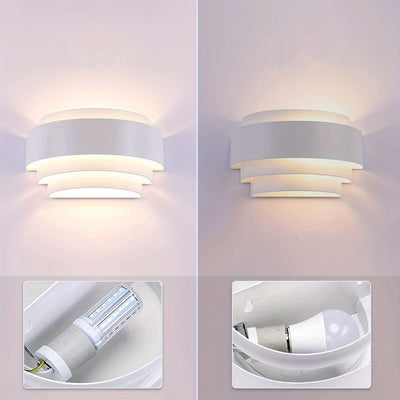 Moderne LED-Wandleuchte Halbmond – Weiß lackiert