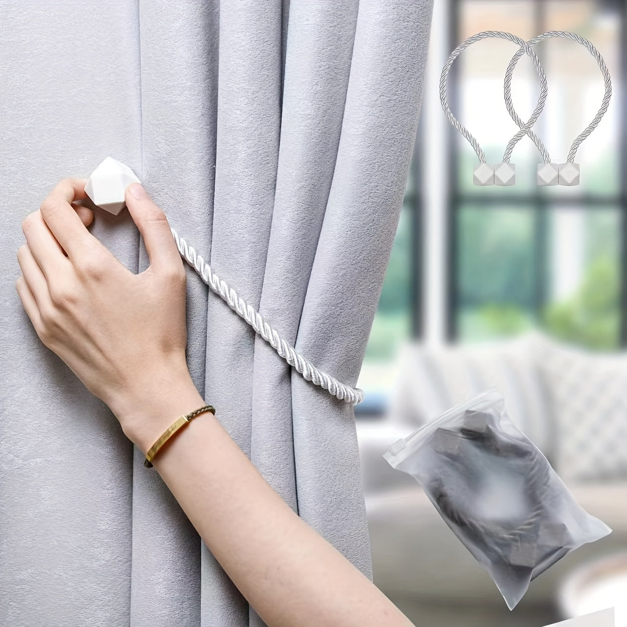 Magnetische Gardinenhalter im Seil-Design – Modern, stark & stilvoll