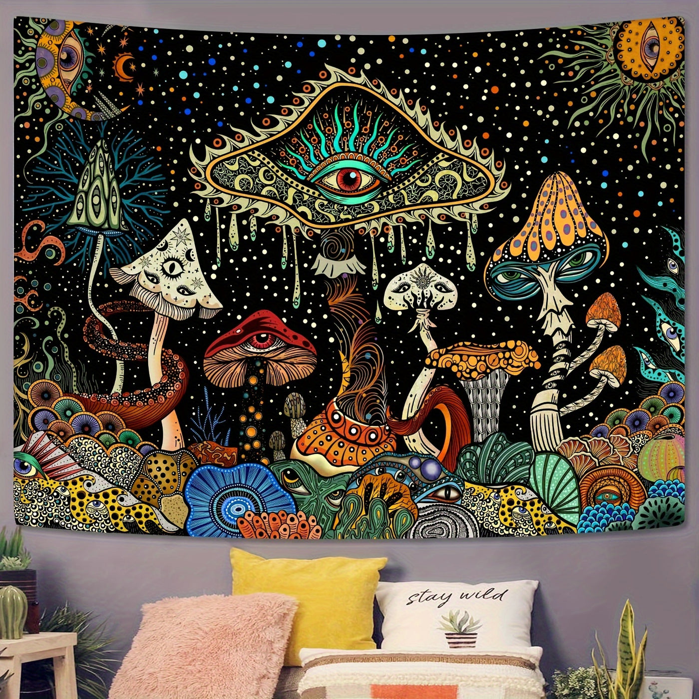 Wandteppich Hippie | Boho Blumenmuste