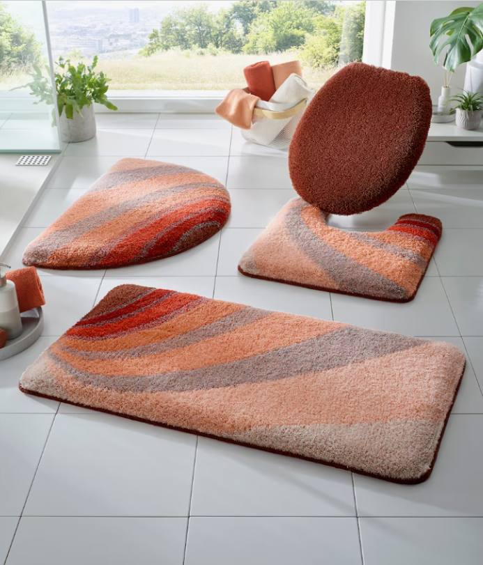 Badezimmer Teppich  | Sanfte Farbverläufe, Rutschfest & Heizungsgeeignet