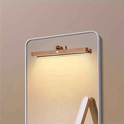 Moderne LED-Wandleuchte aus Holz mit Touch & USB-Akku