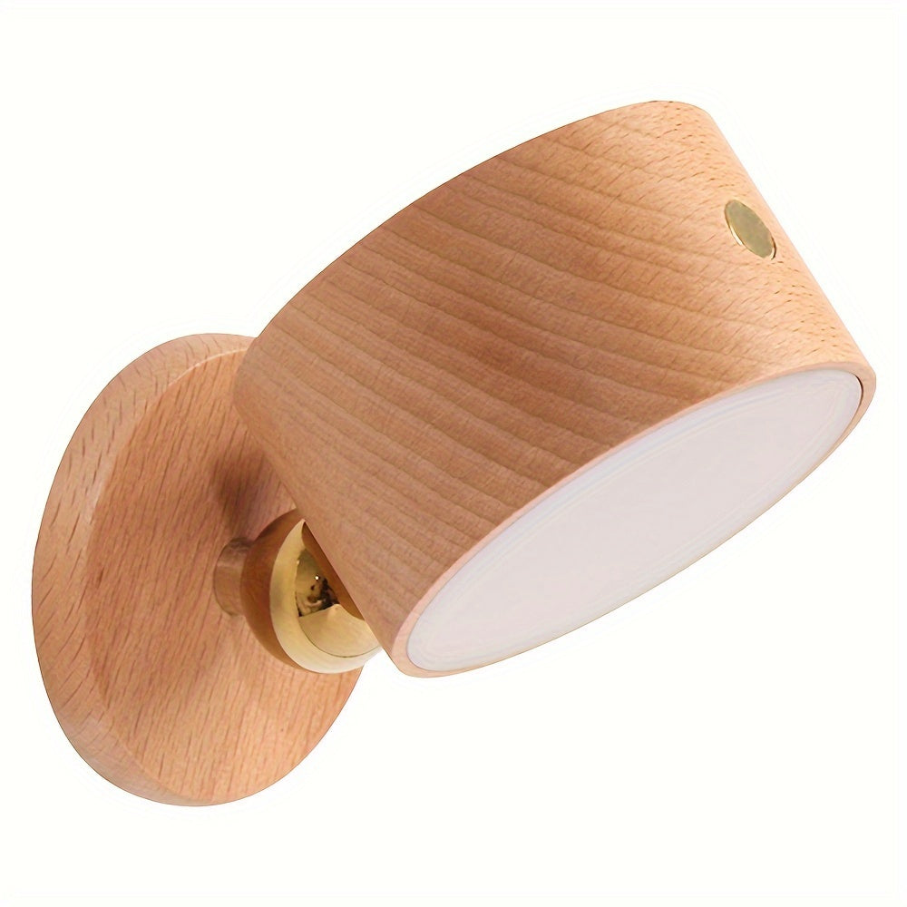 LED-Wandleuchte aus Holz 360° drehbar