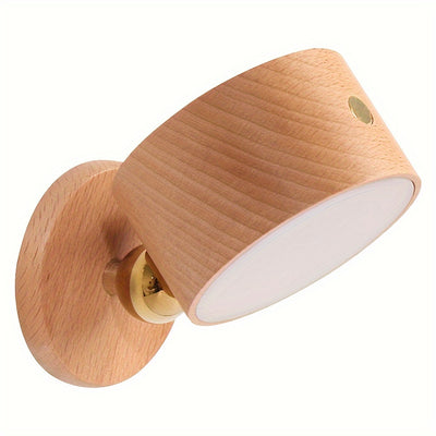 LED-Wandleuchte aus Holz 360° drehbar