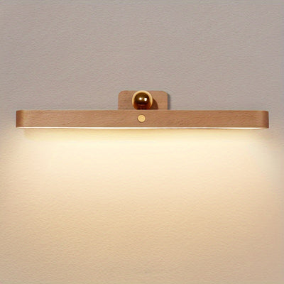 Moderne LED-Wandleuchte aus Holz mit Touch & USB-Akku