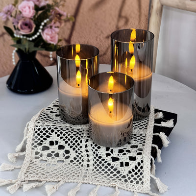 3-teiliges Set flammenlose Kerzen mit Fernbedienung und Timerfunktion